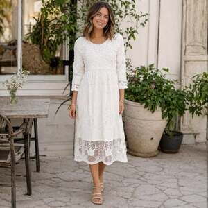 green emerald velvet dress Ivory Gold Bead Embroidered Floral Dress - Midi Dresses